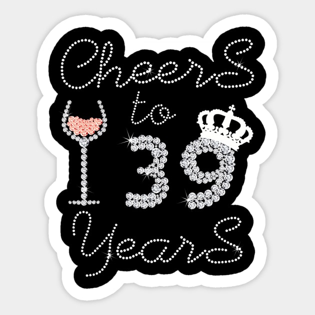 Queen Girl Drink Wine Cheers To 39 Years Old Happy Birthday Sticker by Cortes1